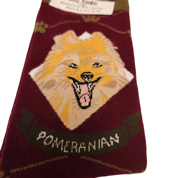 Pomeranian Pup Paw Argyle Unisex Socks NWT - Picture 6 of 9